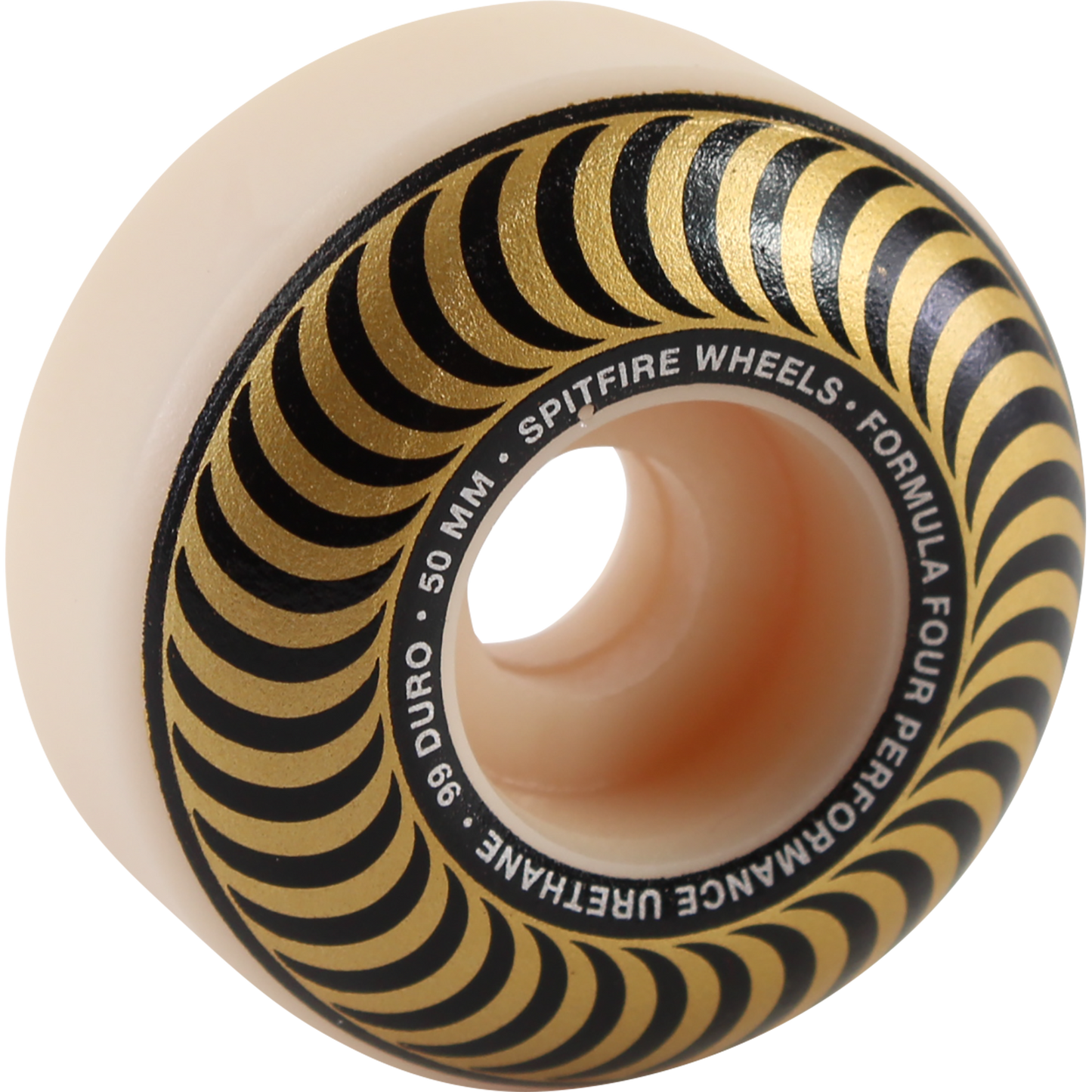 SPITFIRE FORMULA FOUR CLASSIC SWIRL 50mm 99a WHITE/BRONZE — Spitfire Formula Four Skateboard Wheels