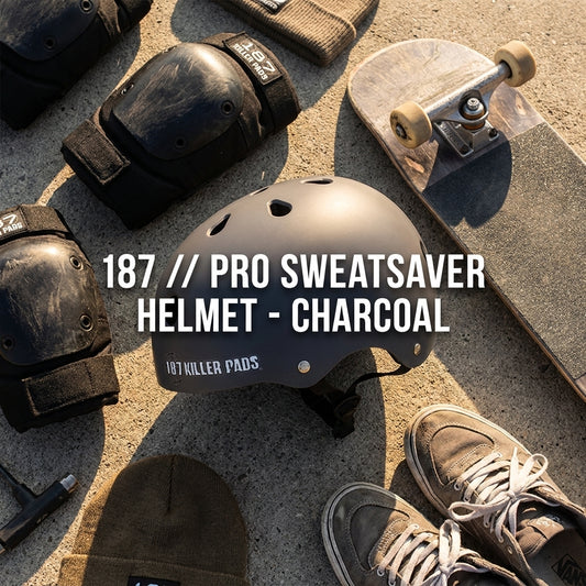 187 // PRO SWEATSAVER HELMET - CHARCOAL: Beyond the Code, A Movement — SPARX Board Co.