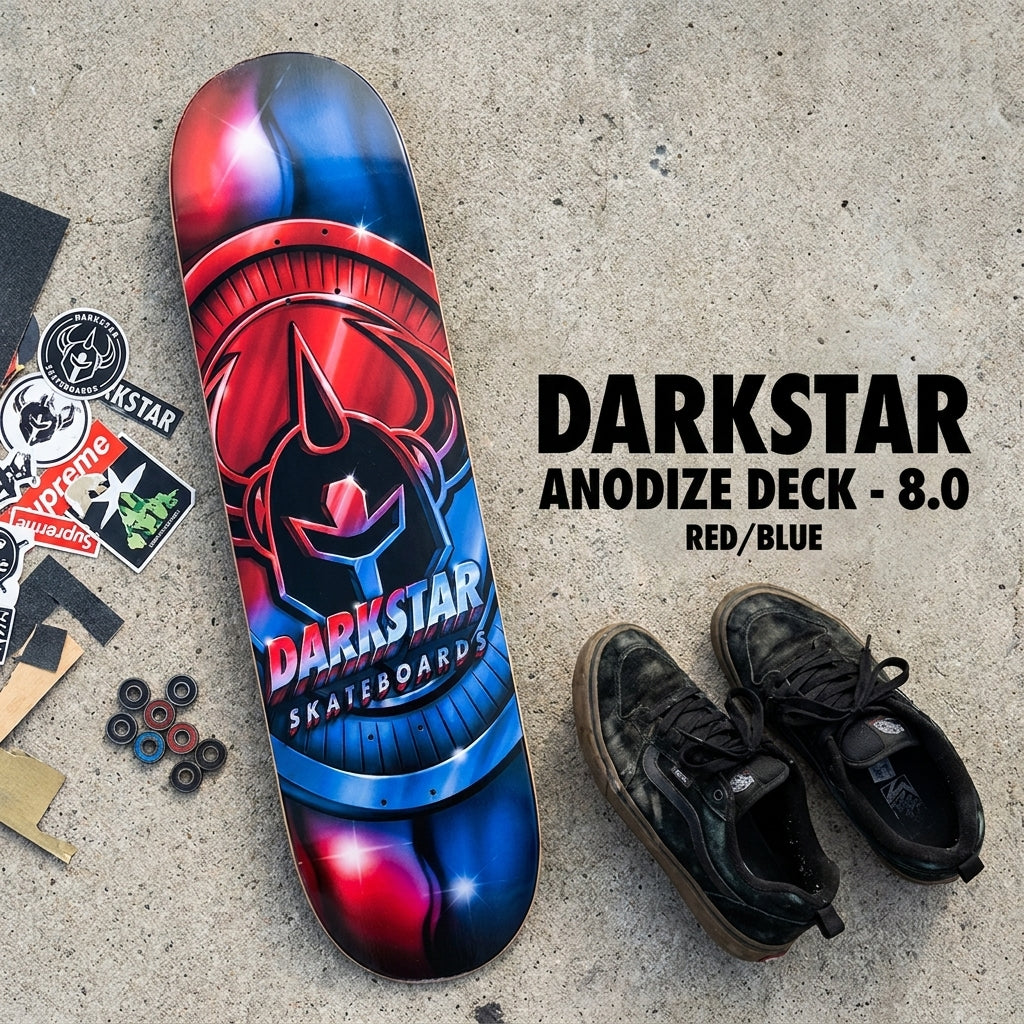 Darkstar Anodize Deck - 8.0 Red/Blue: Ride Your Resilience — SPARX Board Co.
