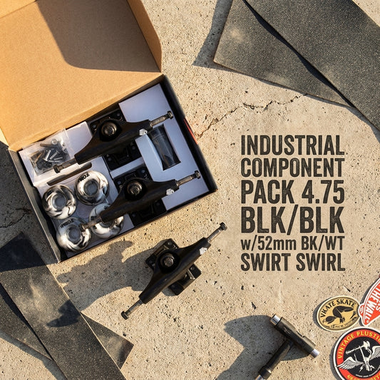 Decoding the Core: 'INDUSTRIAL COMPONENT PACK 4.75 BLK/BLK w/52mm BK/WT SWIRL' for Life & Skate — SPARX Board Co.