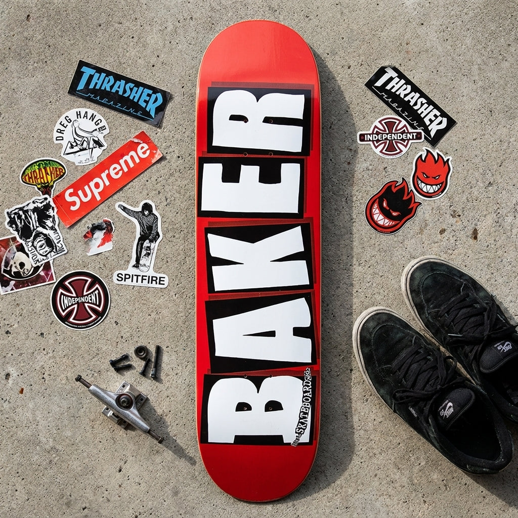 The Unspoken Message: Unpacking the Baker Brand Logo Deck Red/White - 8.0" and What It Means to Roll — SPARX Board Co.
