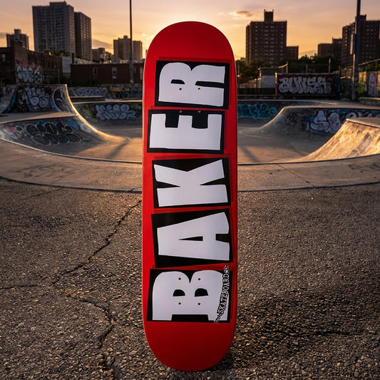 Beyond the Ride: The Unspoken Story of the Baker Brand Logo Deck Red/White - 8.6" — SPARX Board Co.