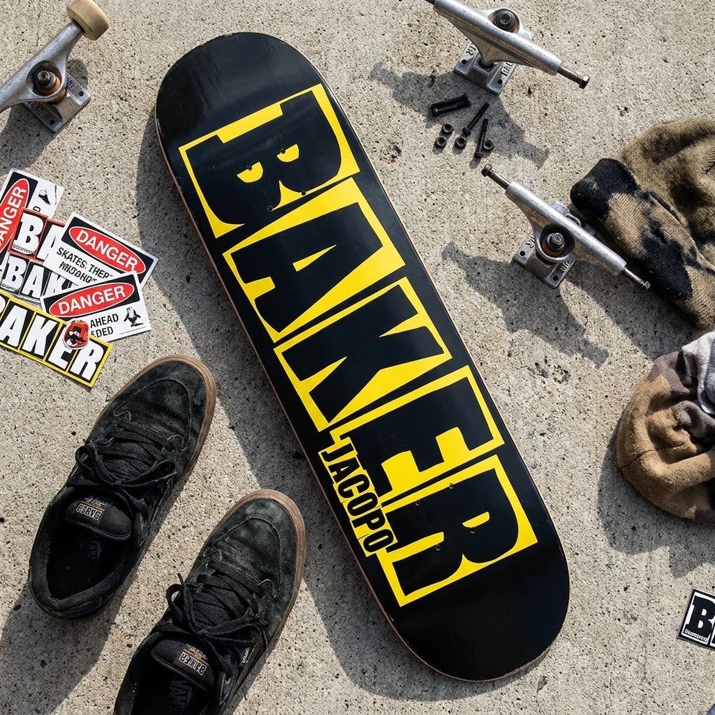 Beyond the Board: The 'Baker Carozzi Brand Logo Danger Deck Yellow - 8.0"' Message — SPARX Board Co.