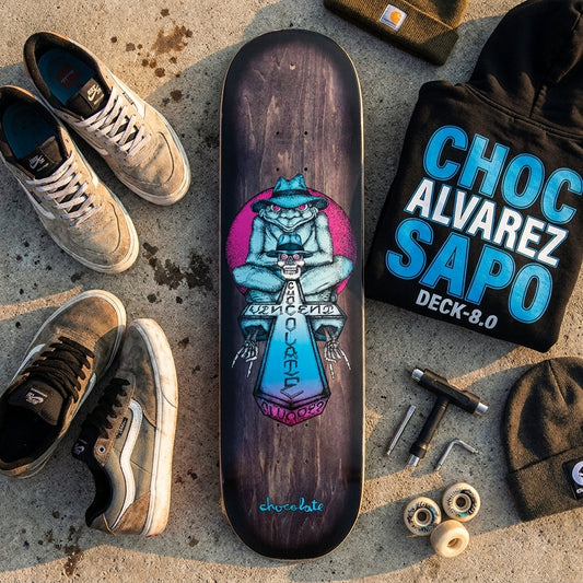 Riding the Message: 'CHOC ALVAREZ SAPO DECK-8.0' by SPARX Board Co. — SPARX Board Co.
