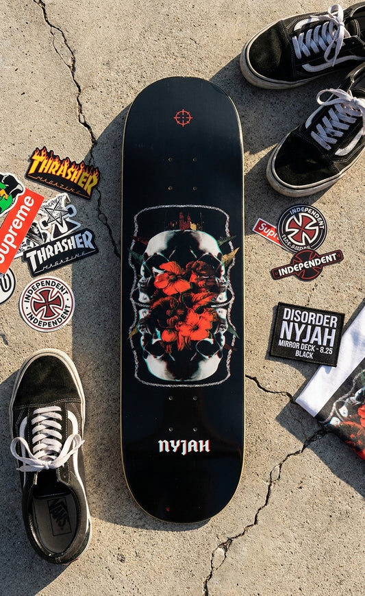 Beyond the Board: Unpacking the 'Disorder Nyjah Mirror Deck - 8.25 Black' Message — SPARX Board Co.