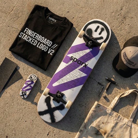 FINGERBOARD // STACKED LOGO V2: Building Progress, One Trick at a Time — SPARX Board Co.