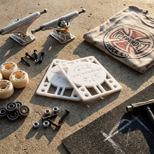 Ride Your Own Line: The INDEPENDENT // GENUINE PARTS 1/8" RISER SET WHITE Philosophy — SPARX Board Co.