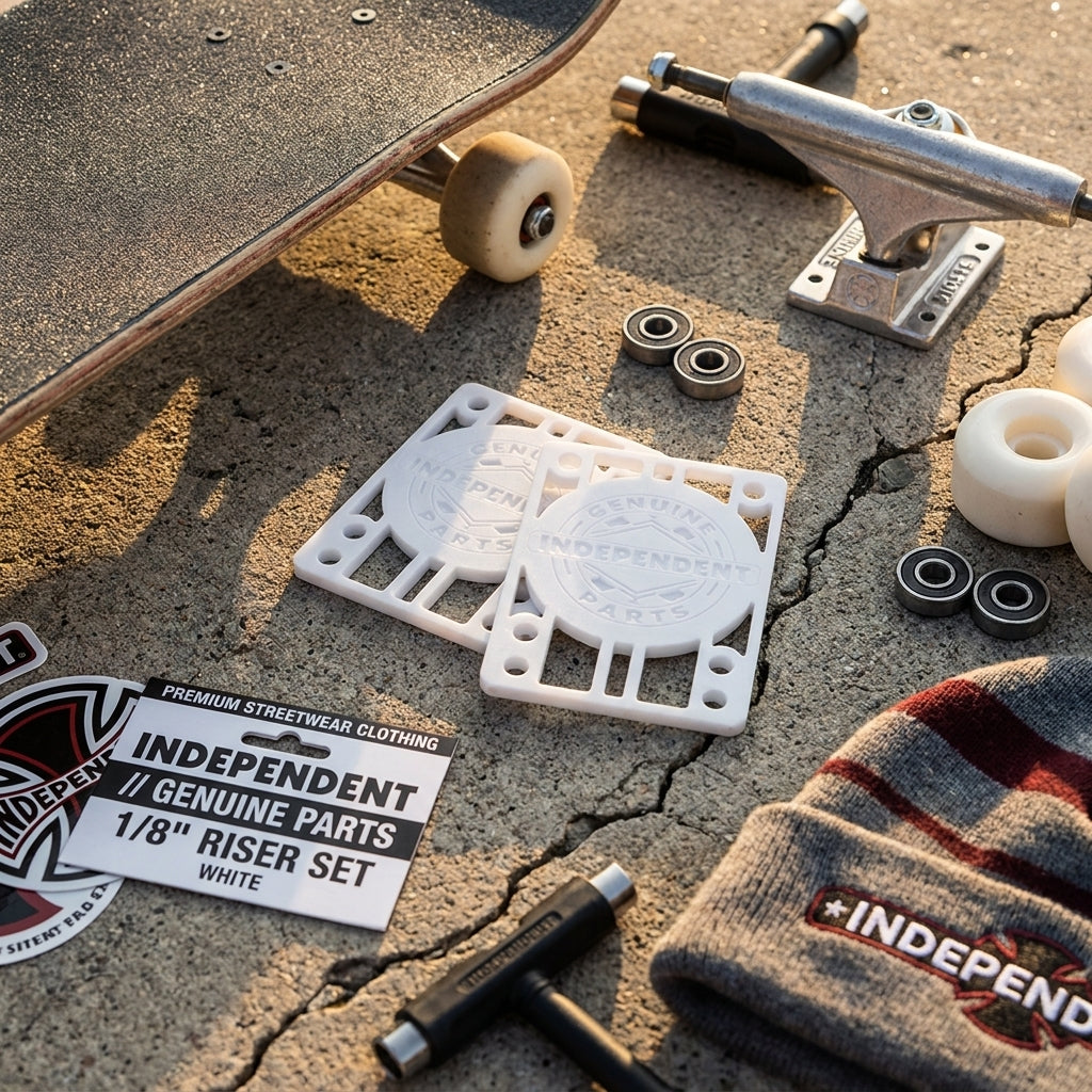 INDEPENDENT // GENUINE PARTS 1/8" RISER SET WHITE: More Than Just a Component — SPARX Board Co.