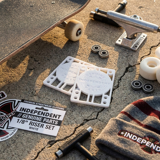 INDEPENDENT // GENUINE PARTS 1/8" RISER SET WHITE: More Than Just a Component — SPARX Board Co.