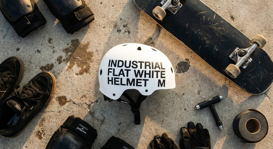 Beyond the Grind: The Message of the INDUSTRIAL FLAT WHITE HELMET M — SPARX Board Co.