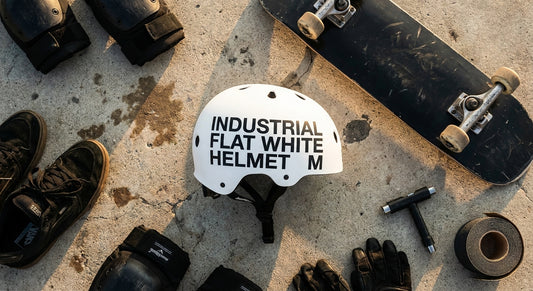 Beyond the Grind: The Message of the INDUSTRIAL FLAT WHITE HELMET M — SPARX Board Co.