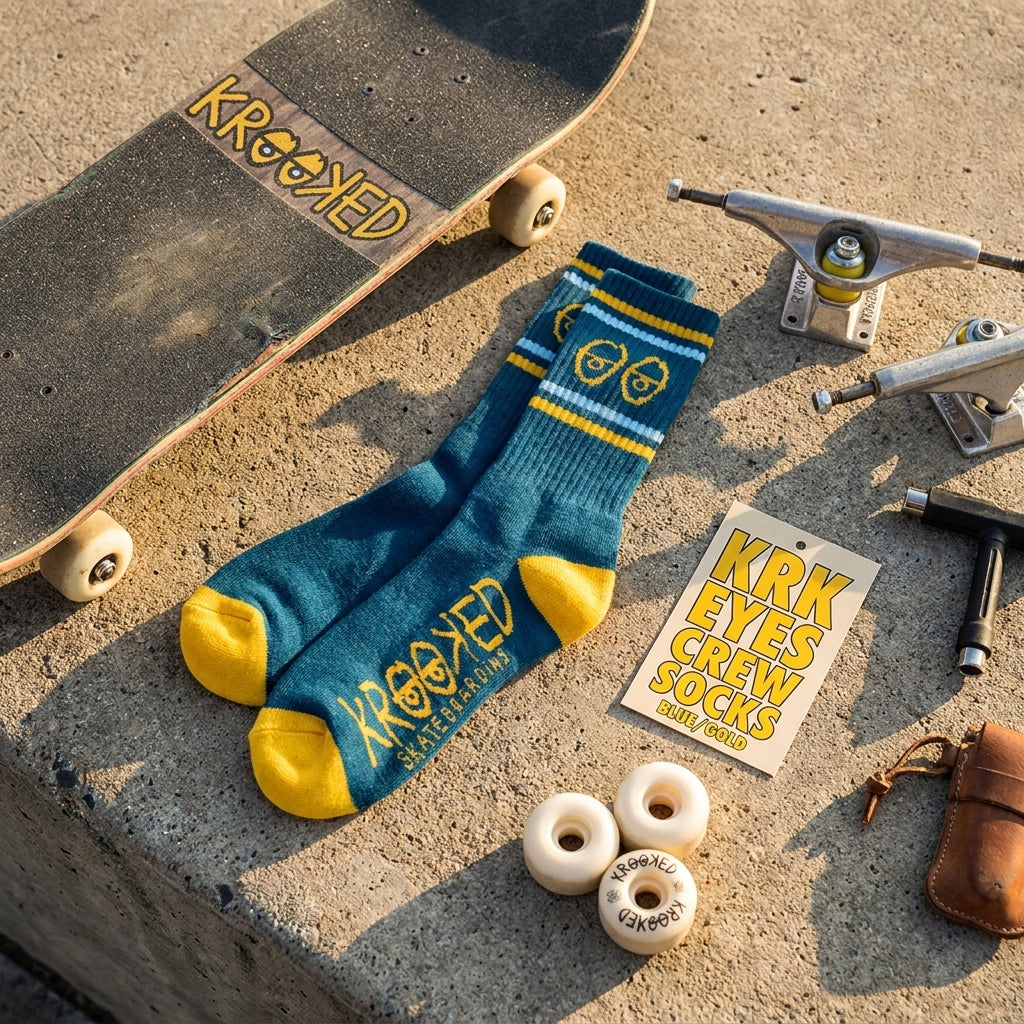 KRK EYES CREW SOCKS BLUE/GOLD: Focus, Flow, and Finding Your Way — SPARX Board Co.