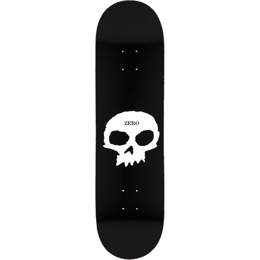 ZERO SINGLE SKULL DECK-7.5 BLK/WHT — Zero Skateboard Deck