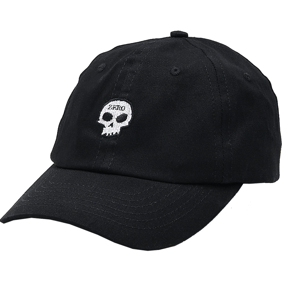ZERO SINGLE SKULL DAD HAT ADJ-BLK/WHT
