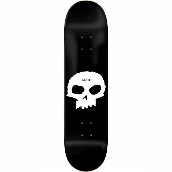 ZERO SINGLE SKULL DECK-7.25 BLK/WHT — Zero Skateboard Deck