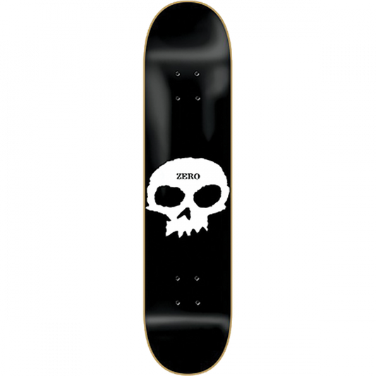ZERO SINGLE SKULL DECK-7.75 BLK/WHT — Zero Skateboard Deck