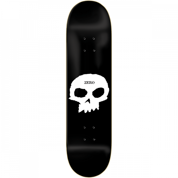 ZERO SINGLE SKULL DECK-8.75 BLK/WHT — Zero Skateboard Deck