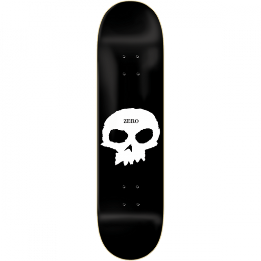ZERO SINGLE SKULL DECK-8.75 BLK/WHT — Zero Skateboard Deck