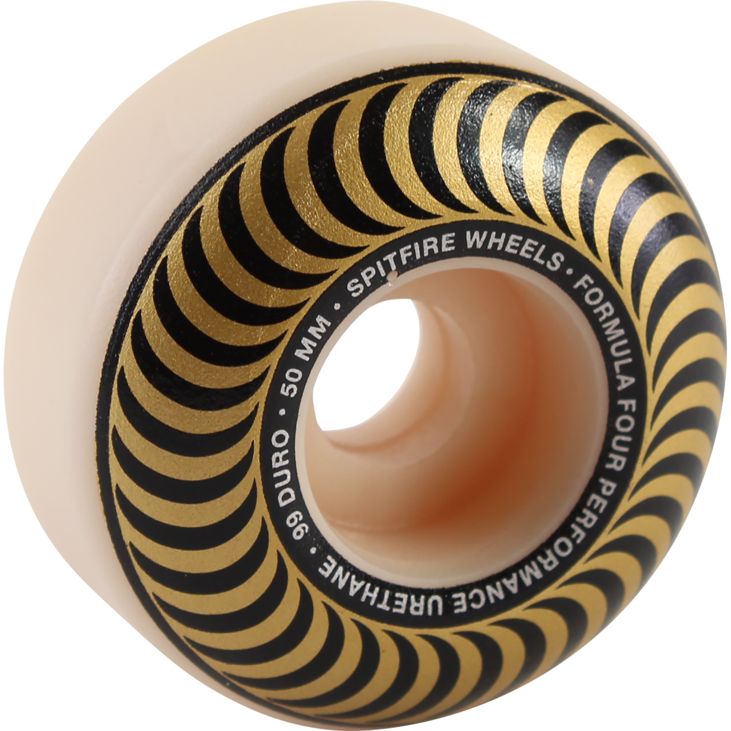 SPITFIRE FORMULA FOUR CLASSIC SWIRL 50mm 99a WHITE/BRONZE — Spitfire Formula Four Skateboard Wheels