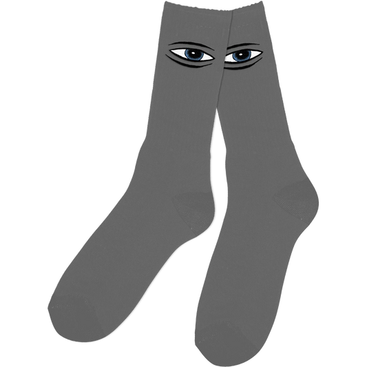 TOY MACHINE SECT EYE EMBROIDERED CREW SOCKS GREY 1pr