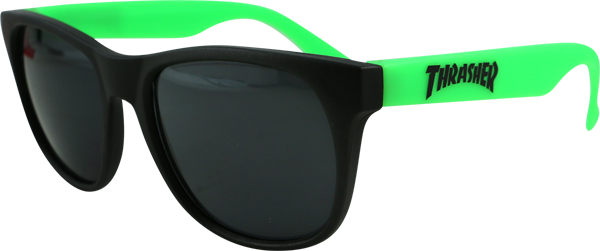 THRASHER LOGO SUNGLASSES BLK/GRN