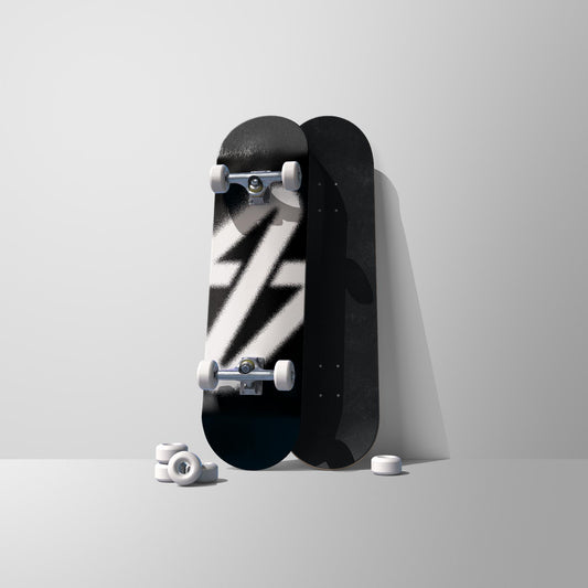 SPARX // Designer Deck - White Sprayed Logo on Black